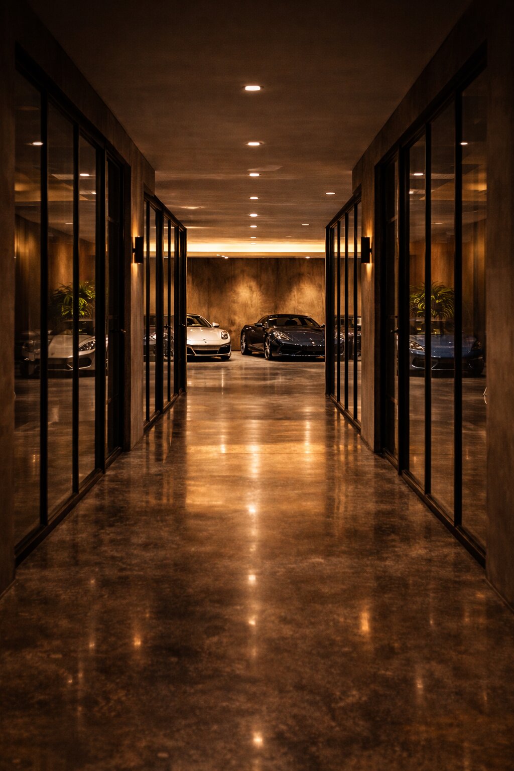 hallway to showroom
